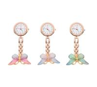 OUNONA Reloj de Bolsillo de Enfermera Clip, Diseño, Aleación y Vidrio, 3 Piezas Multicolor, para Uso Médico y Estudiantil, Números Claros y Movimiento de Cuarzo Exacto Color Aleatorio