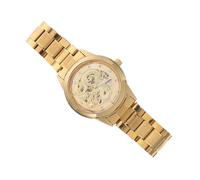 OUNONA Reloj de Pulsera de Cuarzo y Acero Inoxidable para Hombre, Resistente al Agua, Correa Duradera, Estilo Negocio, Uso Diario y Oficina, Modelo Dorado Esfera Dorada, Tamaño Estándar