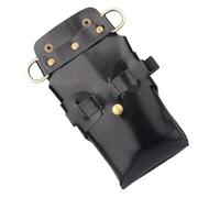 OUNONA Riñonera Bolsa de Cuero para Peluquería Negro Gran Capacidad y Diseño Seguro para Tijeras y Herramientas Adecuado para Uso en Barbería
