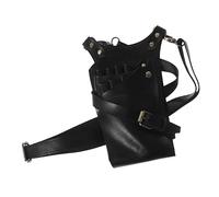 OUNONA Riñonera de Peluquería de Piel Sintética para Herramientas de Cabello, Bolso de Tijeras Negro, Compacto y Portátil para Estilistas Profesionales en Salones y Barberías