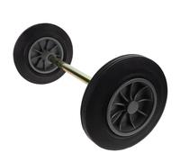 OUNONA Ruedas Reforzadas para Cubo de Basura Galón, Juego de 2 Ruedas Gruesas Sólidas Eje Hueco de 48 Cm para Contenedores Exteriores de Saneamiento y Jardinería