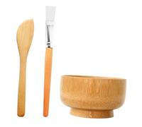 OUNONA Set Cuenco Madera para Mascarillas Flexibles Herramienta Mezcla Facial Viaje Color Aleatorio