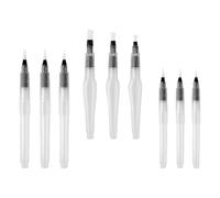 OUNONA Set de 9 Pinceles para Pintar a Mano de Plástico, Portátiles y Ligeros, Bolígrafos de Acuarela Depósito Recargable para Dibujo y Pintura Artística Color Aleatorio