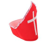 OUNONA Sombrero de Clero Católico Rojo de Poliéster con Cruz, ala Rígida y Cómodo para Uso Prolongado en Ceremonias Religiosas y Reuniones Comunitarias
