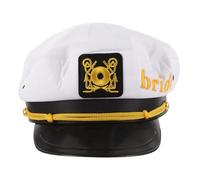 OUNONA Sombrero De Fiesta Nupcial Sombrero Azul Marino Barco Gorra De Mar Borde Mujer Capitanes Marina Para Despedida De Soltera Material Náutico Primero Y Hilado Blanco