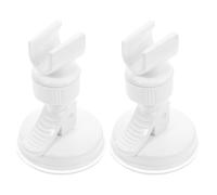 OUNONA Soporte de Cabezal de Ducha Ventosa Fuerte Ajustable Plástico Blanco 2 Unidades Base sin Taladro para Baño Compatible Azulejos y Vidrio Adecuado para Casas y Caravanas