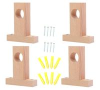 OUNONA Soporte para Barra de Cortina de Madera 4 Piezas Compatible Barras de 2.5 Cm y 3 Cm de Diámetro Soporte Central Pared Seguro en Habitaciones y Hogar