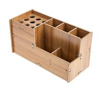 OUNONA Soporte para Tijeras y Caja de Peines para Peluquería, 1 Unidad, Tamaño Mediano, Antideslizante, de Madera, para Profesionales de Barbería, Organización de Herramientas de Corte