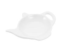 OUNONA Suministros para el hogar, Bandeja Decorativa para bolsitas de té, cerámica Blanco, no fácil de deformar, 4.80X3.34X0.78In