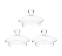 OUNONA Tapas para Teteras de Vidrio 7.5 Cm, Set de 3 Piezas, Filtro Colador Desmontable, Tapa Transparente a Prueba de Fugas para Tetera de 600 Ml, Accesorio Portátil para Infusiones