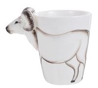 OUNONA Taza de Cerámica Creativa de Cabra 500ml, Color Claro, Retro | Diseño 3d Patrón de Cabra, Superficie Lisa, Bordes Suaves, Fácil de Limpiar, para Festivales Estilo Aleatorio