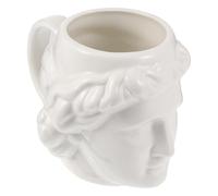 OUNONA Taza de Cerámica Escultura de David, Copa para Beber de 400 Ml, Color Blanco, Diseño Romano Clásico, Adecuado para Café, Té y Agua en Hogar y Oficina