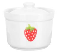 OUNONA Taza de Sopa de Cerámica con Tapa, 280ml para Raciones Individuales | Acabado Liso y Aspecto Sencillo, Uso en Cocina y Restaurante, Adecuado para Fruta y Papilla