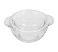 OUNONA Tazón de Huevos al Vapor 275 Ml de Vidrio Resistente al Calor con Tapa Cocedor de Huevos de Cristal Usos Múltiples para Microondas para Casa