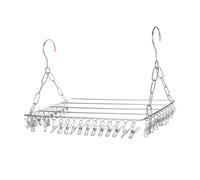 OUNONA Tendedero Prueba De Viento De Acero Inoxidable Pinzas para Balcón Jardín Colgador De Calcetines Tendedero Resistente Al Viento