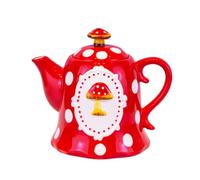 OUNONA Tetera Doméstica de Cerámica Resistente al Calor, Jarra de Agua Fría Tapa en Forma de Hongo, Capacidad Grande para Té, Jugo y Bebidas, Olla de Boca Estrecha para Uso Familiar