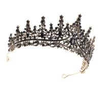OUNONA Tiara de Boda Negra Barroca para Mujer, Diadema de Cristal Gemas de Imitación, Accesorio Cabello de Novia para Eventos, Fiestas y Cumpleaños, Diseño Vintage Regal