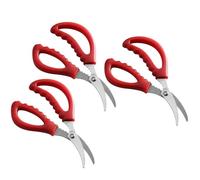 OUNONA Tijeras Paquete de 3 Piezas para Mariscos de Cocina Multifuncionales en Acero Inoxidable Rojo, Diseño Ergonómico Fácil de Agarrar y Resistente al Desgaste