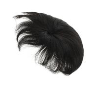 OUNONA Toupee para Hombres 1 Unidad 13x14 Cm Pieza de Cabello Humano Negro Ventilado Uso Diario Postizo Masculino para Ocultar Canas
