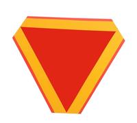 OUNONA Triángulo de Advertencia Reflectante Amarillo Borde 35 Cm para Vehículos de Baja Velocidad, Remolques y Maquinaria Agrícola, Señal de Tráfico Reflectora para Seguridad Vial