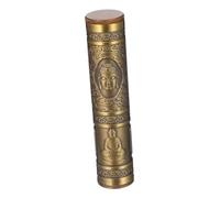 OUNONA Tubo De Almacenamiento De Cigarrillos Metálico Relieve De Buda, Caja Sellada Tamaño Pequeño, Aleación De Zinc Color Bronce Antiguo, Portátil para Viaje y Uso Diario