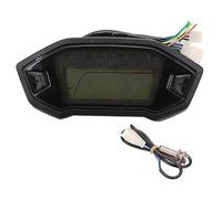 OUNONA Velocímetro Digital Lcd para Motocicleta 12v Retroiluminación y Pantalla de Nivel, Odómetro y Tacómetro en Plástico Negro para Motos Modificadas