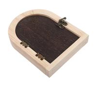 OUNONA Wooden Fairy Door Childproof Outlet Cover Sturdy Plug Protector With Smooth Edges Socket Guard For Nursery And Pet Safety Rustic Decorative Wall Plate