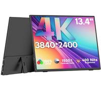 OUNSHLI Monitor portátil 4K, Monitor portátil IPS de 13.3 Pulgadas 3840 x 2160 para Laptop, Monitor de Viaje HDR Delgado y Ligero, Monitor de Viaje USB-C HDMI portátil con Cubierta Inteligente para