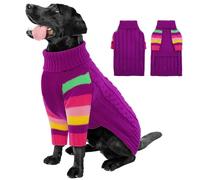 OUOBOB Jersey para perro, suéter grande de cuello alto, chaleco verde de invierno, trajes de Navidad, sudadera para mascotas, ropa de punto para niñas y niños, Golden Retriever, Labrador, Rottweiler