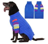OUOBOB Jersey para perros gigantes, súper grueso y elástico con cuello redondo para machos y hembras, la chaqueta de invierno más cálida para San Bernardos y Dobermans, XXXXXL Azul