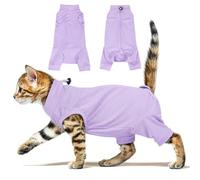OUOBOB Traje de recuperación para gatos con patas traseras, mameluco transpirable postoperatorio para heridas abdominales, pijama quirúrgico antilamido para mascotas, alternativa de cuello electrónico
