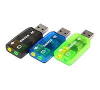 OUOU - Adaptador de sonido USB (3 unidades, conector de 3,5 mm para auriculares y micrófono, conector de audio estéreo externo, no necesita controladores, compatible con Windows, Linux, PC, Notebook, Desktop, PS4 (tres colores)