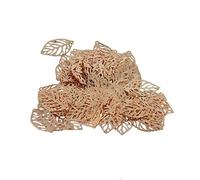 OUOULAJY 100 colgantes de hojas de árbol perforadas para hacer joyas, decoración del hogar, oro rosa, 23 mm, Poliéster