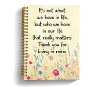 OuOvOwO Best Friend Friendship Gifts Spiral Notebook 5.5x8.3 Inch | Diario de agradecimiento para amigos, It's Not What We Have in Life But Who Cuaderno para tomar notas