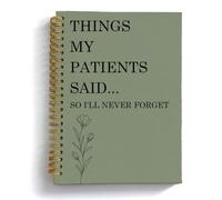 OuOvOwO Doctor Patient Memory Gifts Spiral Notebook, 5.5x8.3 Inch | Cuadernos de espiral Things My Patients Said so I'll Never Forget para tomar notas, diario de agradecimiento médico