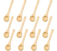 oupados 12 Piezas Cucharas Pequeñas de Madera Mini Cucharas de Madera 13 x 3CM para Sal, Especias, Azúcar, Miel, Té, Café y Fiesta