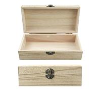 oupados 20×10×6cm Caja de Madera Pino Con Tapa Marrón Caja de Madera Con Tapa sólido Marrón Pino Caja Adecuado para Guardar Pequeños Accesorios, Té, Café y Otros Objetos Pequeños