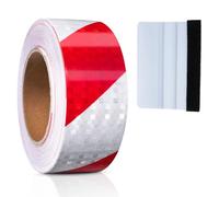 oupados 25 m × 5 cm cinta adhesiva de advertencia reflectante roja reflectante cinta reflectante autoadhesiva para señales de advertencia reflectantes nocturnas coches y bandas de advertencia para