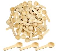 oupados 50 Piezas Cuchara Madera Pequeña Cucharas de Cocina Redondas Pequeñas de Mini Cuchara de Madera para Sal, Especias, Azúcar, Miel, Té, Café y Fiesta(6.8 x 2.4 x 1cm)