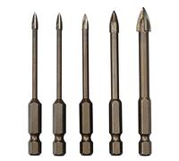 oupados - Juego de 5 brocas de triángulo, brocas para baldosas de carburo, herramienta de perforación universal eficaz para vidrio, azulejos, hormigón, mármol y cerámica (3/4/5/6/8 mm)