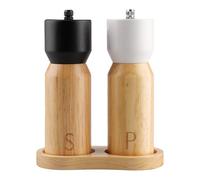 oupados Set di 2 Mulini per Sale e Pepe in Legno, Mulino per Peperoncino, Macina in Ceramica Regolabile, Non Riempito, Design Scandinavo - Mulino per Sale Grosso/Mulino per Spezie per Cucina o Tavol