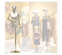 OUPAIAI Maniqui Costura Mujer, Coser El Tronco con Cabeza Extraíble Y Mano de Madera, Maniquí Femenino Costura Altura Ajustable Maniquí Sastre Mostrar Ropa Y Joyas(Gold,A)