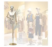 OUPAIAI Maniqui Costura Mujer, Coser El Tronco con Cabeza Extraíble Y Mano de Madera, Maniquí Femenino Costura Altura Ajustable Maniquí Sastre Mostrar Ropa Y Joyas(Gold,B)