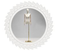 OUPAIAI Maniqui Costura Mujer, Forma de Vestir Maniquí Sastre con Brazos Y Cabeza de Madera Un Estante Ropa, Altura Ajustable Base Metálica(C)