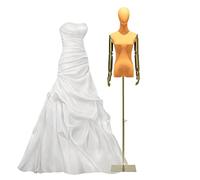 OUPAIAI Maniqui Costura Mujer Maniquí Torso Femenino Ajustable 53-77 Pulgadas para Ropa, Ropa, Joyería, Torso Maniquí Sastre con Cabeza Giratoria 360° Y Brazo Galvanizado(K,S-Small)