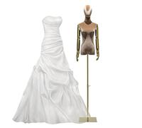 OUPAIAI Maniqui Costura Mujer Maniquí Torso Femenino Ajustable 53-77 Pulgadas para Ropa, Ropa, Joyería, Torso Maniquí Sastre con Cabeza Giratoria 360° Y Brazo Galvanizado(C,M-Medium)