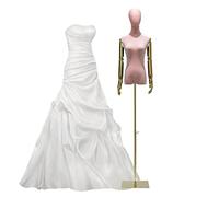 OUPAIAI Maniqui Costura Mujer Maniquí Torso Femenino Ajustable 53-77 Pulgadas para Ropa, Ropa, Joyería, Torso Maniquí Sastre con Cabeza Giratoria 360° Y Brazo Galvanizado(I,S-Small)