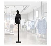 OUPAIAI Maniqui Costura Mujer, Maniquí Torso Femenino Costura con Una Base Metálica, Mujeres Torso Maniquí Sastre para La Exhibición Ropa Y Joyas, Altura Ajustable 120-210cm(Black,A)