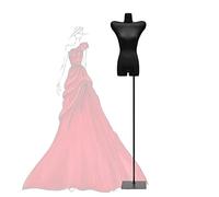 OUPAIAI Maniqui Femenino Costura Mujer Busto de Señora Maniquies Torso, Diseño Único del Hombro Altura Ajustable 65,7"- 87,4" Coser El Torso Maniquí Vestuario(Black,A)