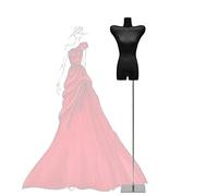 OUPAIAI Maniqui Femenino Costura Mujer Busto de Señora Maniquies Torso, Diseño Único del Hombro Altura Ajustable 65,7"- 87,4" Coser El Torso Maniquí Vestuario(Silver,A)